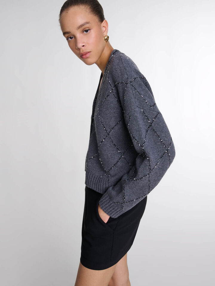 Gilet en maille à sequins
