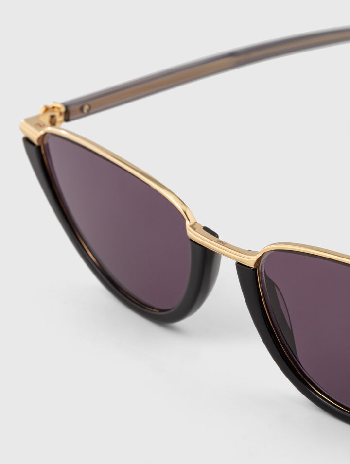 Lunettes cat eyes m&eacute;tal et ac&eacute;tate
