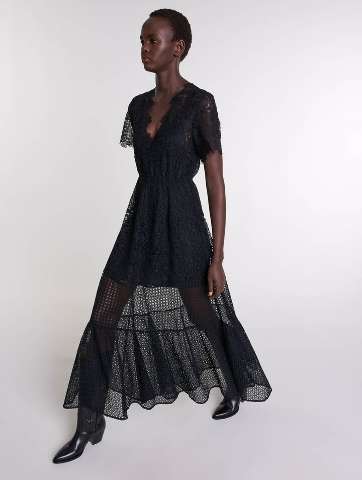 Robe longue en dentelle