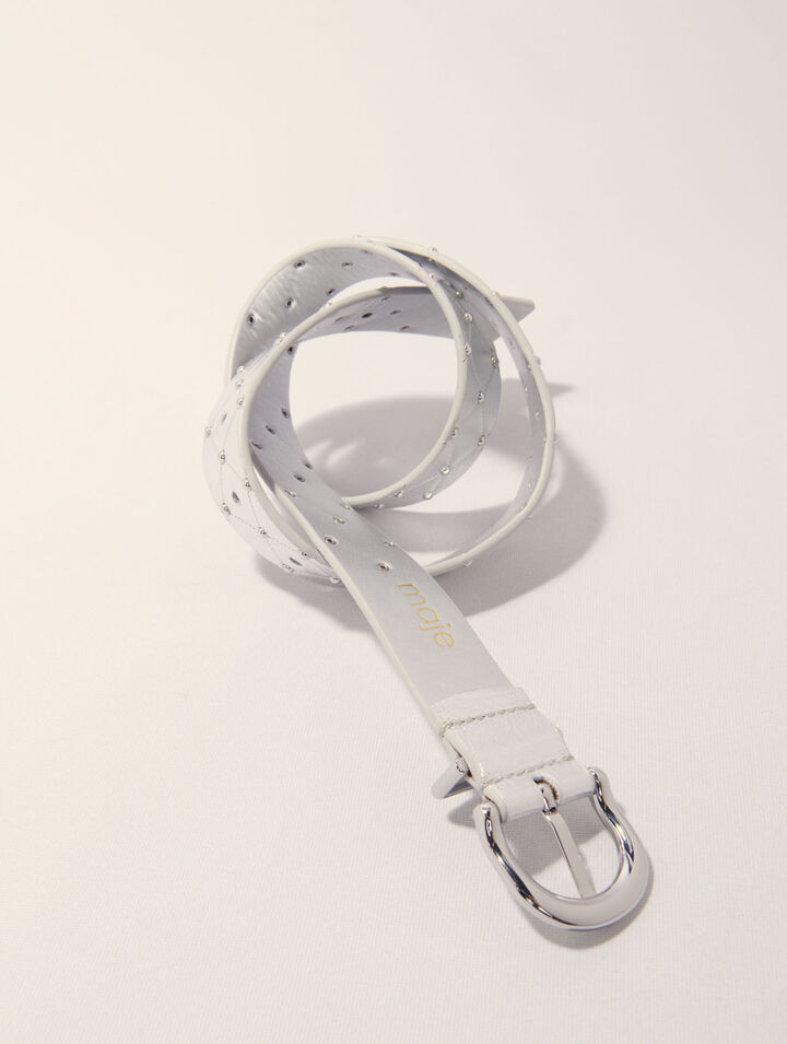 Ceinture en cuir métal matelassé
