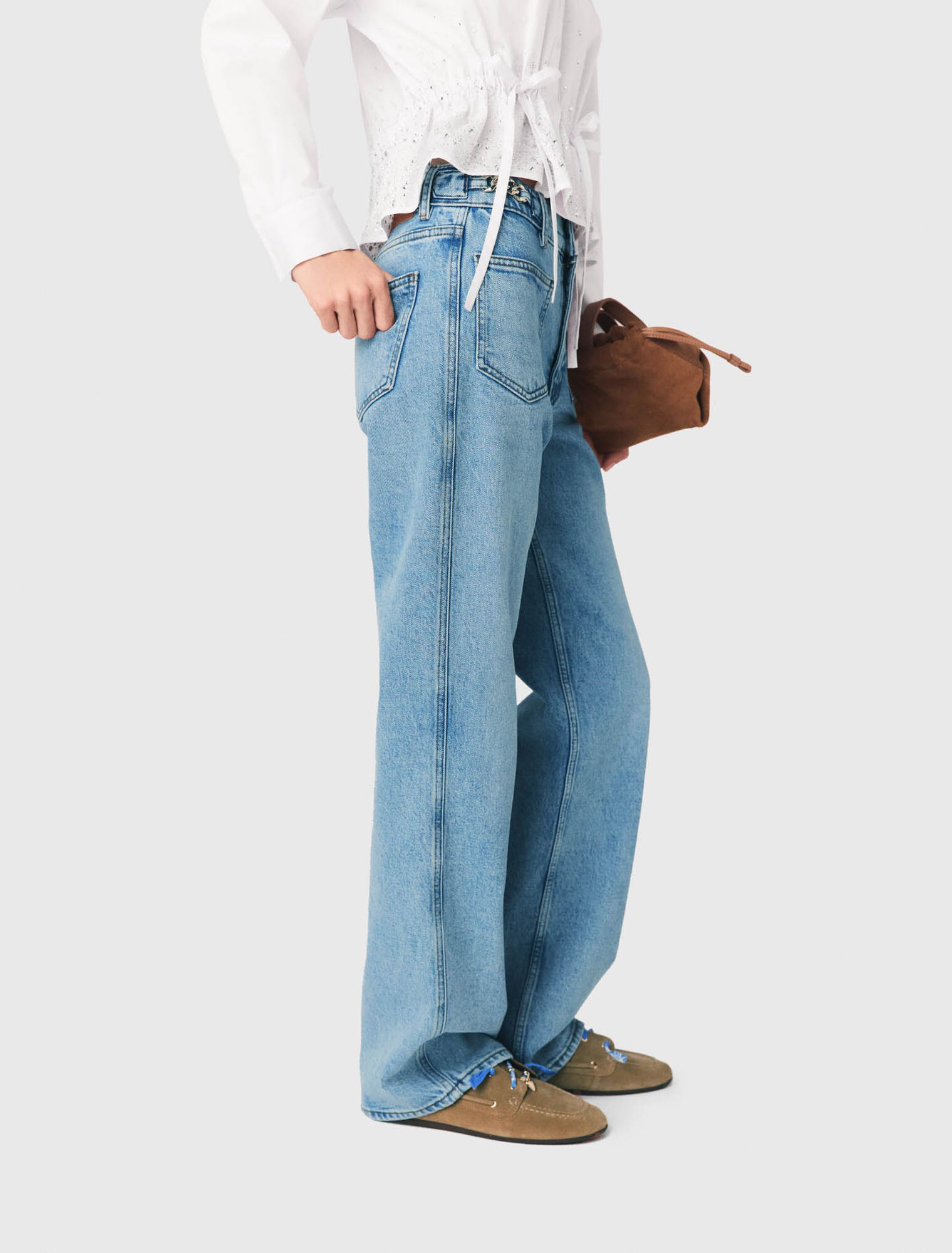 Jean droit avec chaines