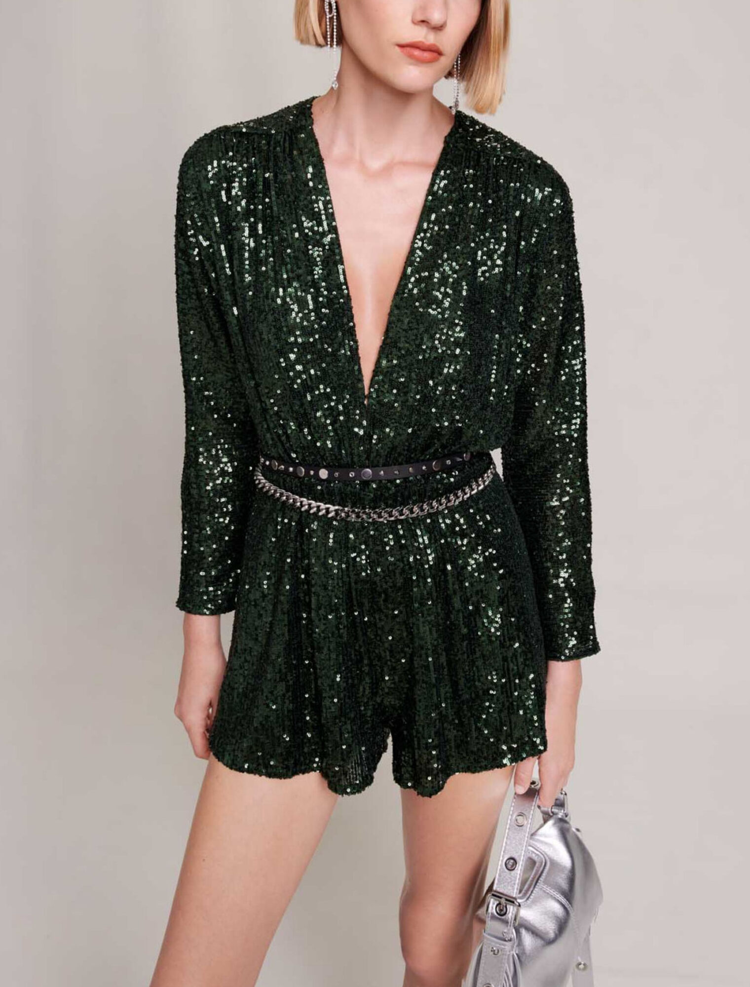 Combinaison short à paillettes