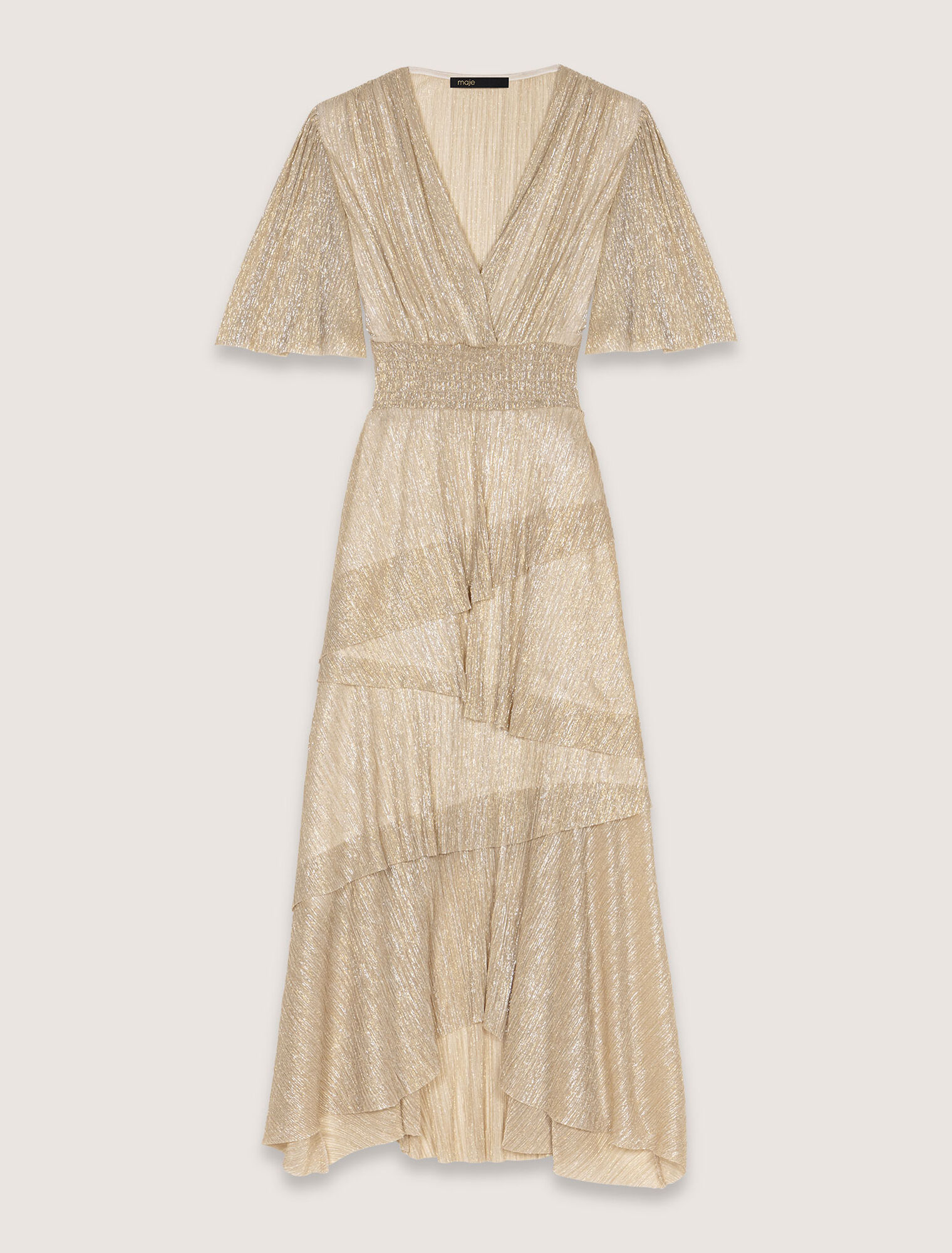 Robe à volants métallisée
