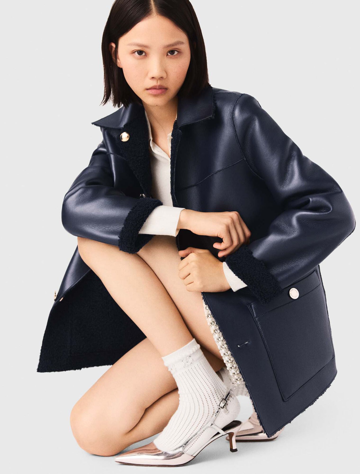 Faux shearling reversible