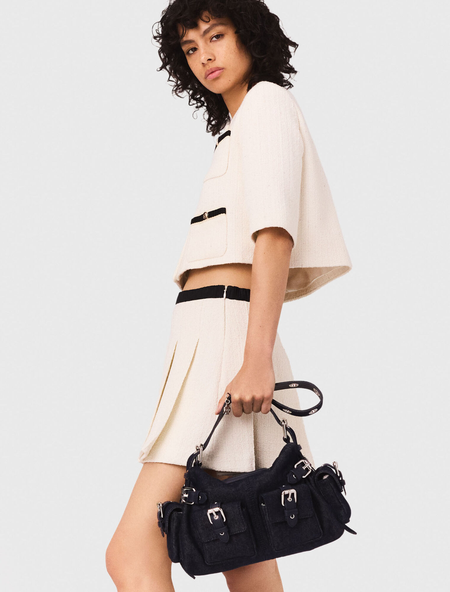 Short trompe l'œil en tweed