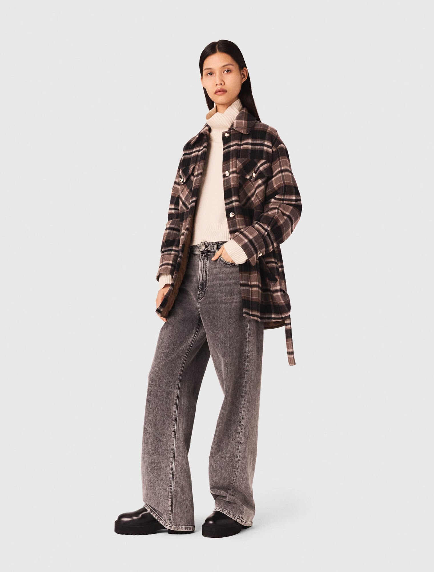 Checked coat