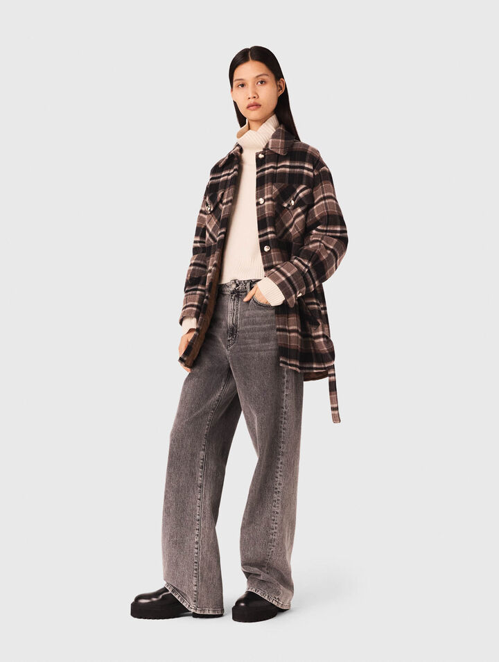 Checked coat