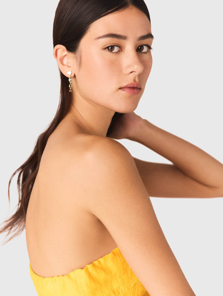 Robe asym&eacute;trique en lin m&eacute;lang&eacute;