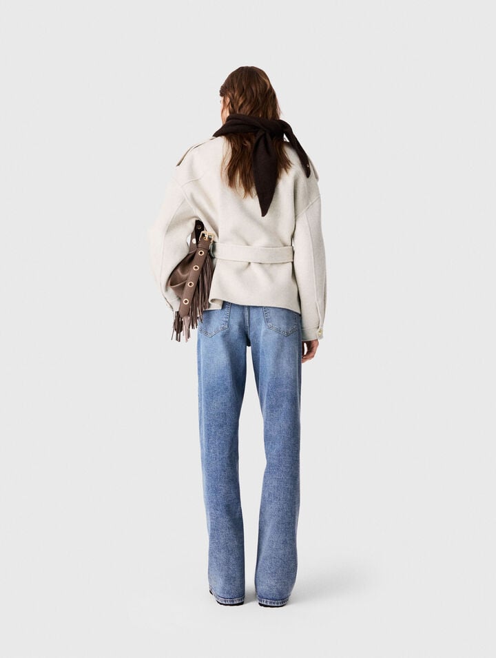 Double-faced mid-length coat
