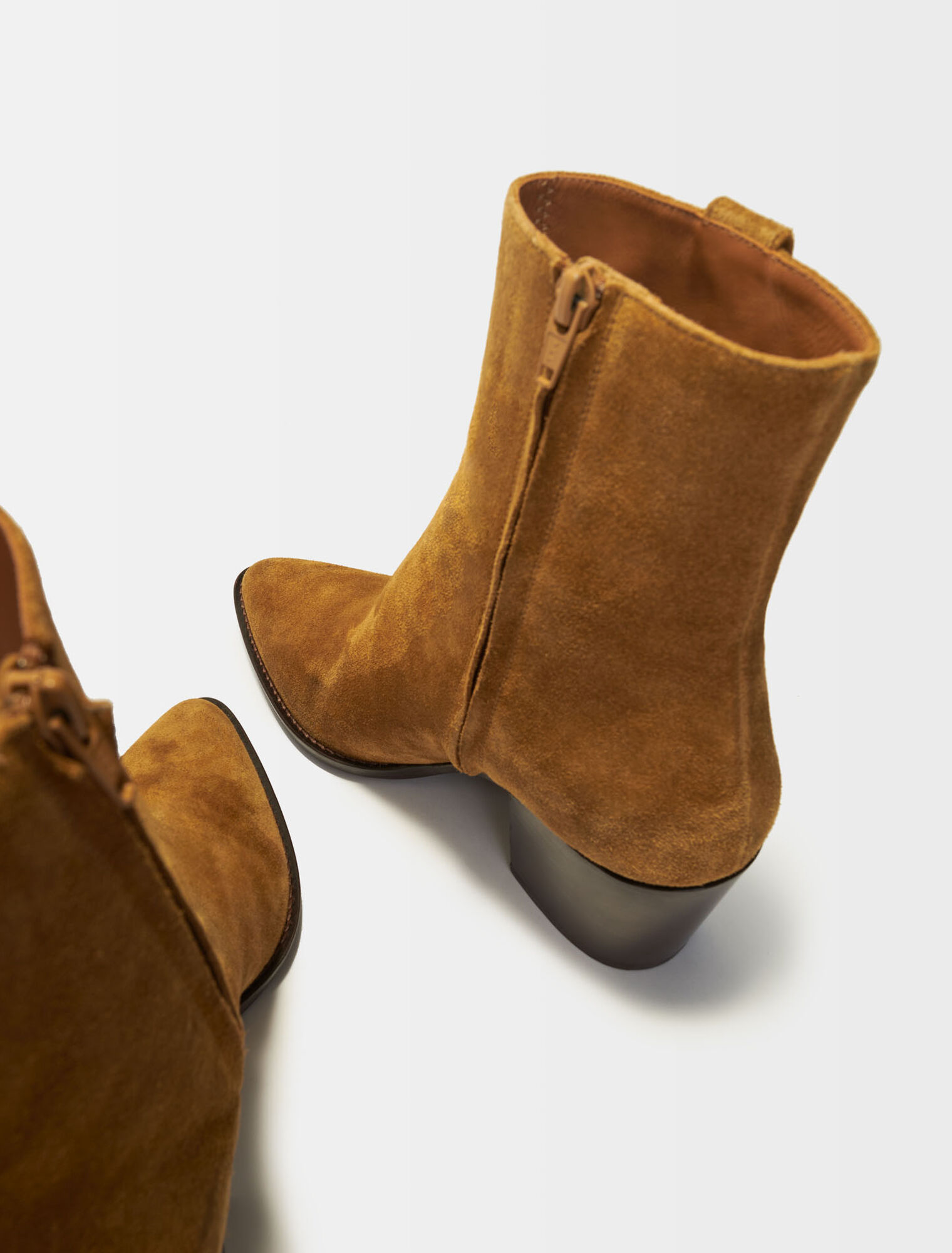 Camel suede boots