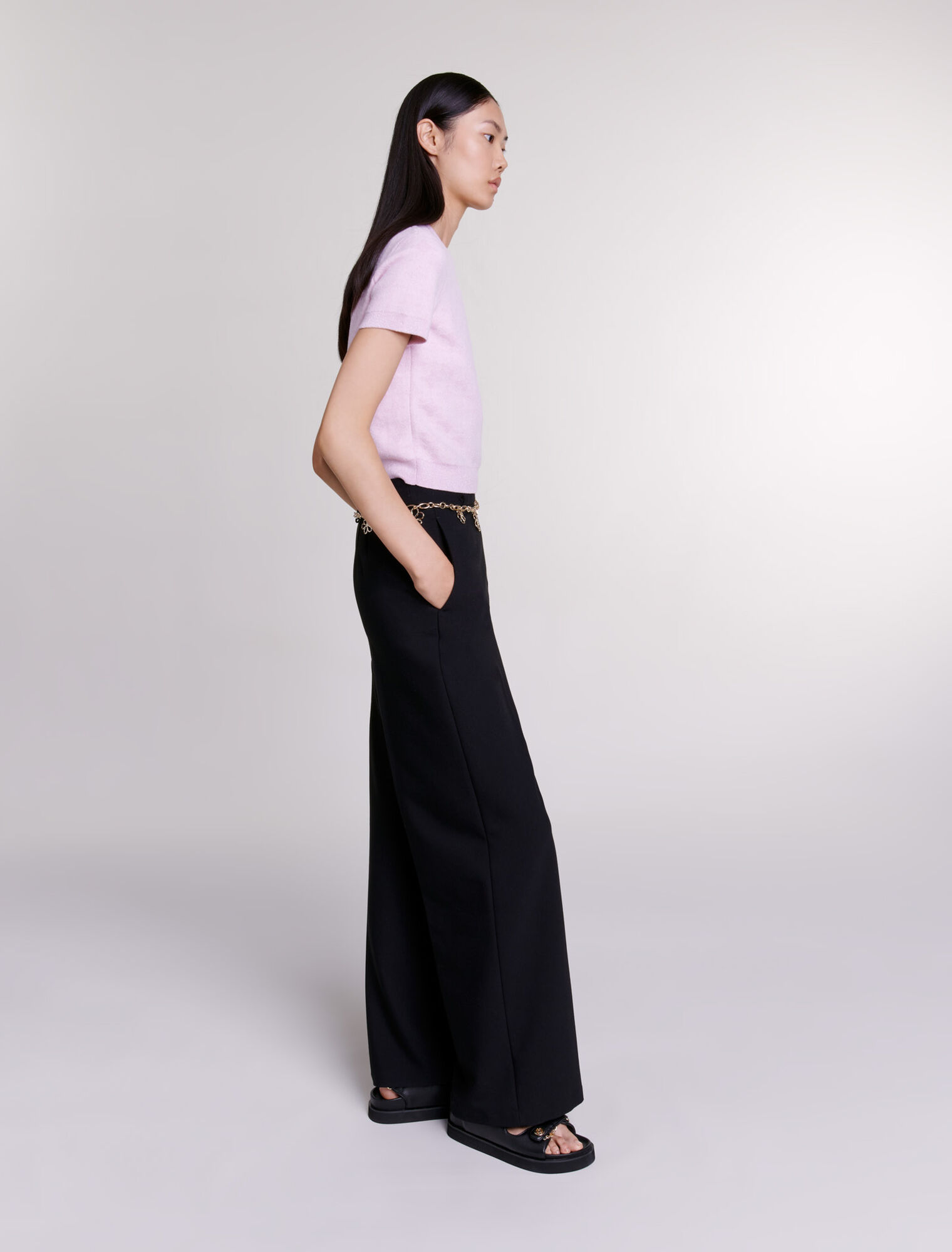 Pull court en maille jacquard
