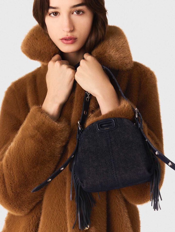 Mid-length faux fur coat