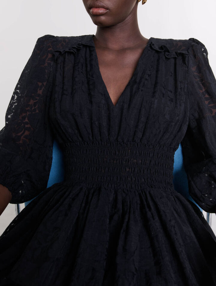 Layered-effect patterned dress