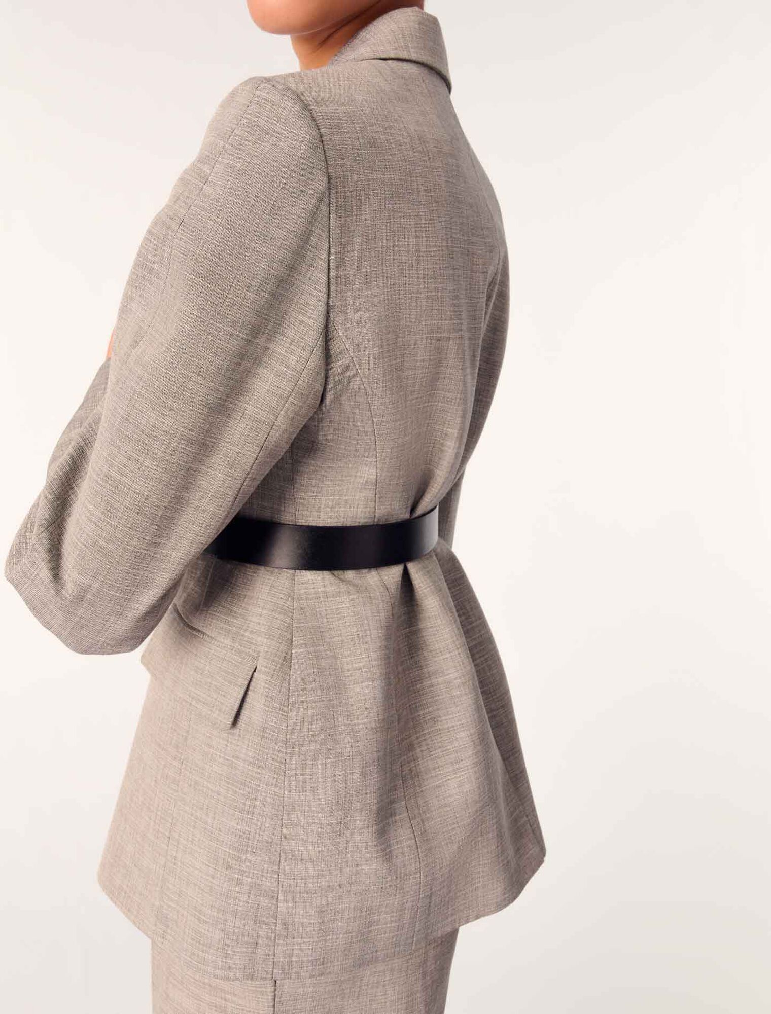 Belted suit jacket