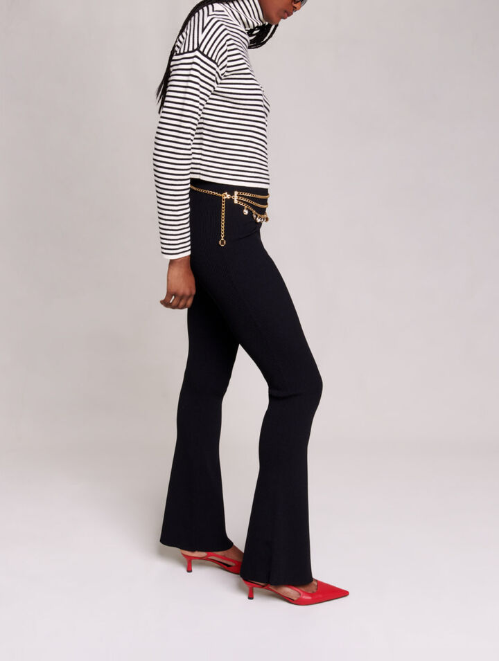 Trousers in ribbed knit