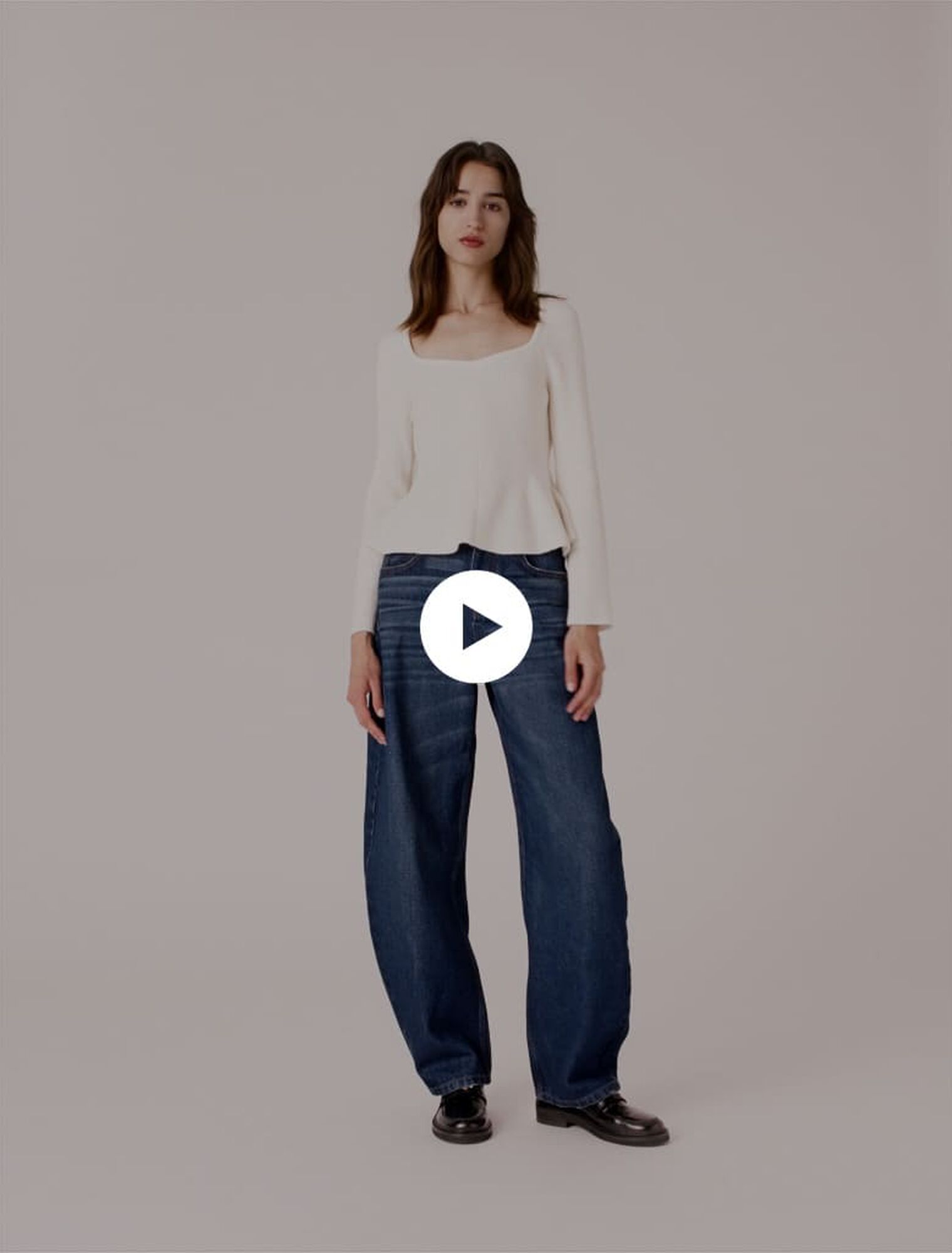 Pull en maille à taille péplum