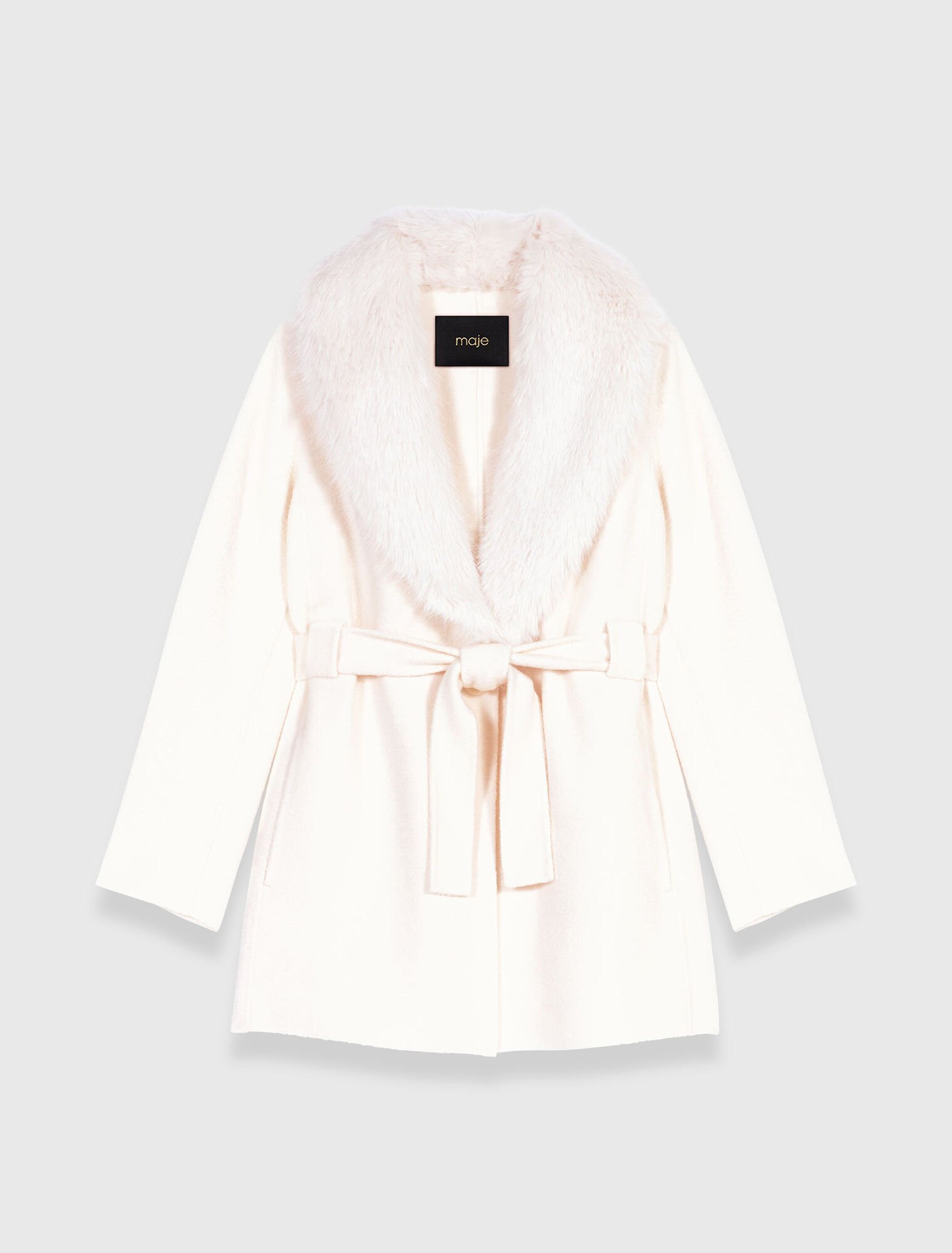 Manteau long en fausse fourrure