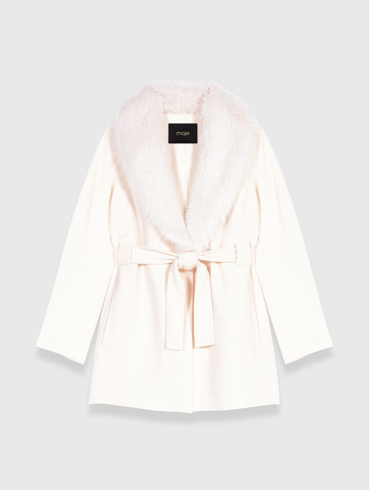Manteau long en fausse fourrure