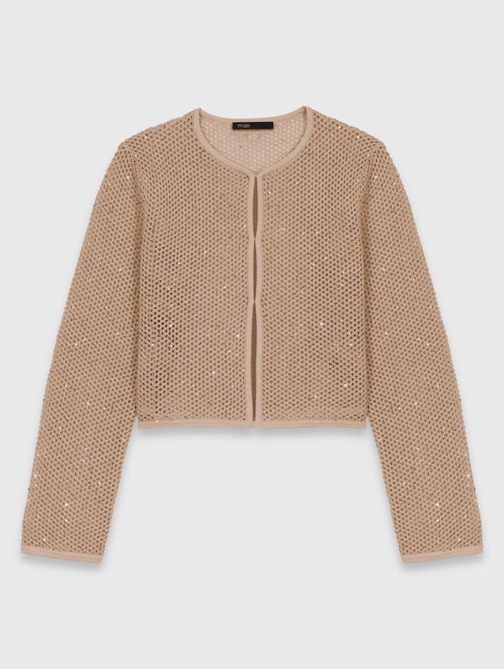 Rhinestone knit cardigan