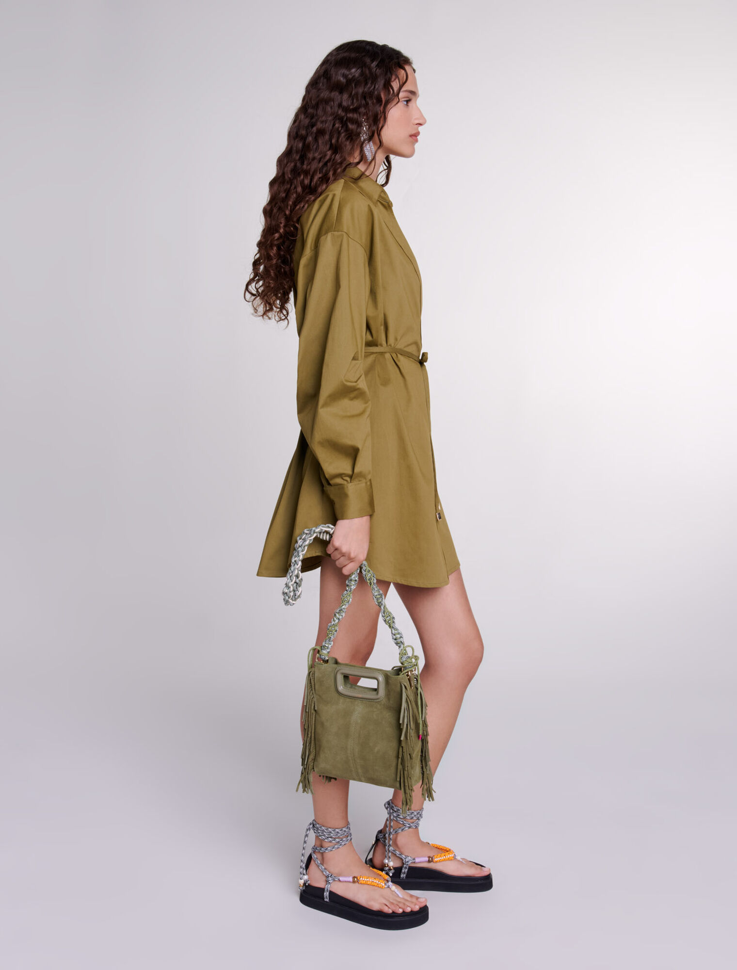 M bag in suede leather
