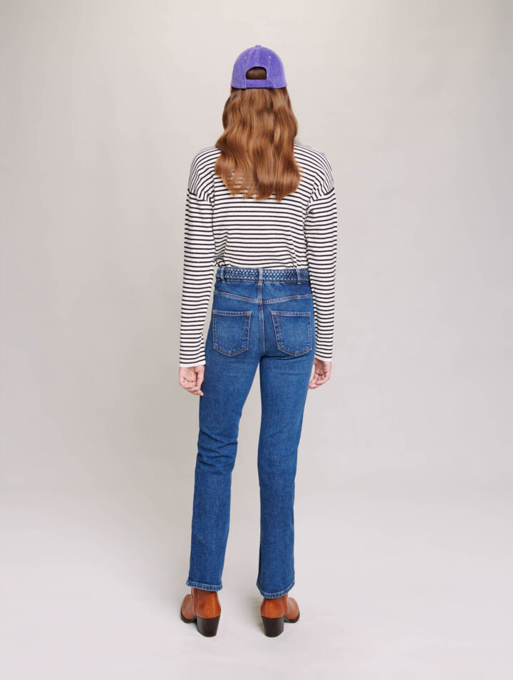 Jeans with braided detailing