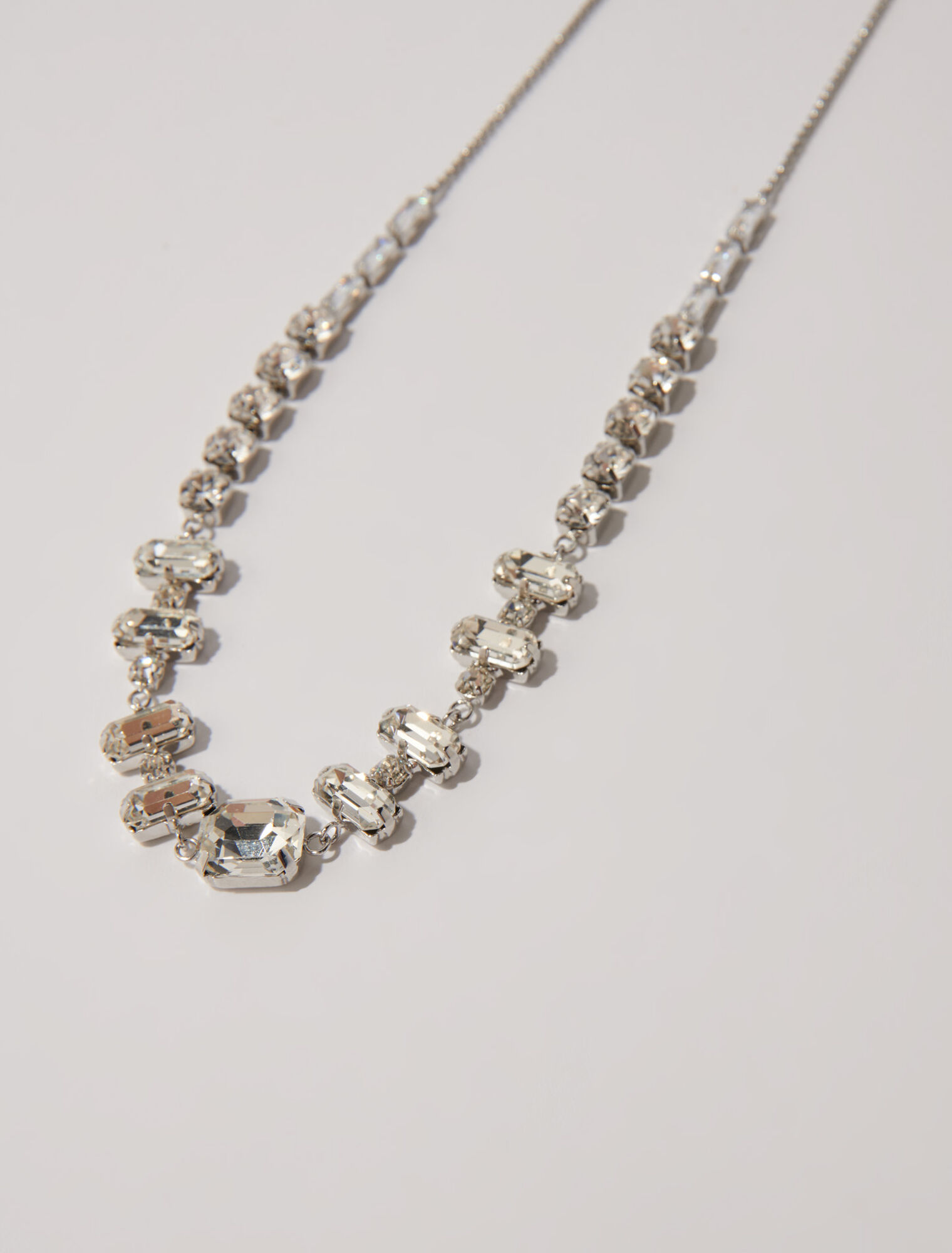 Collier chocker argenté à strass