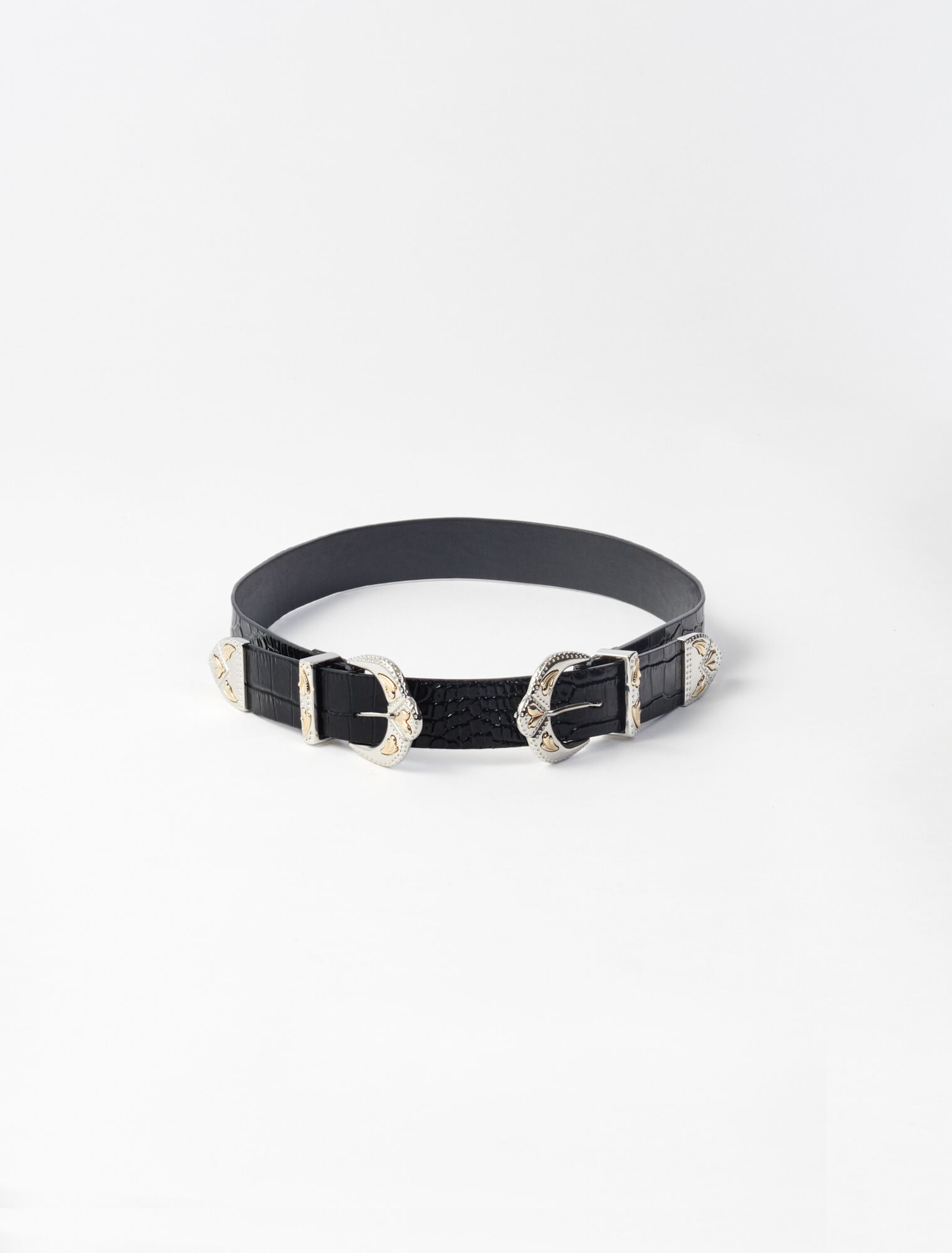 Western double buckle belt