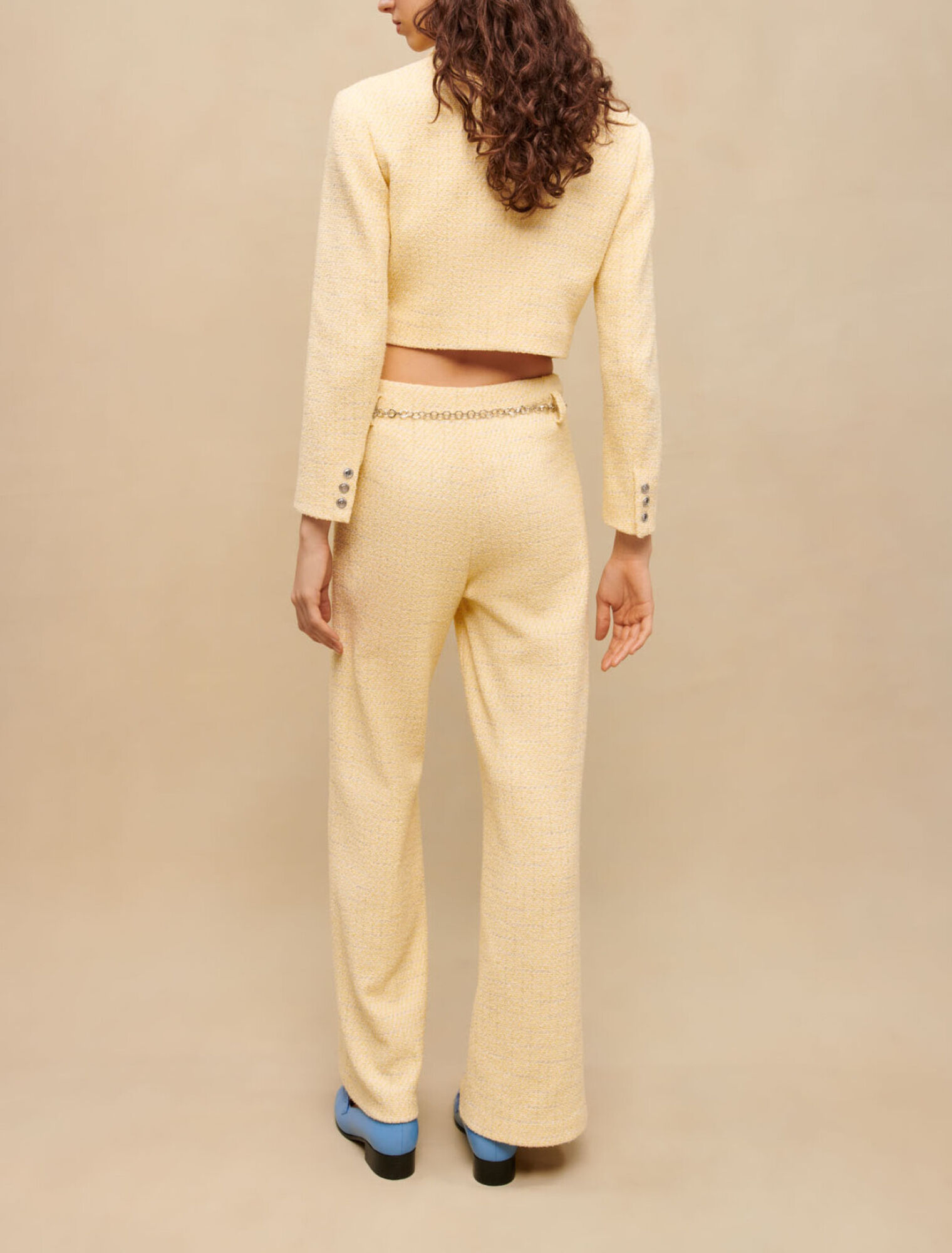 Cropped tweed tailored jacket