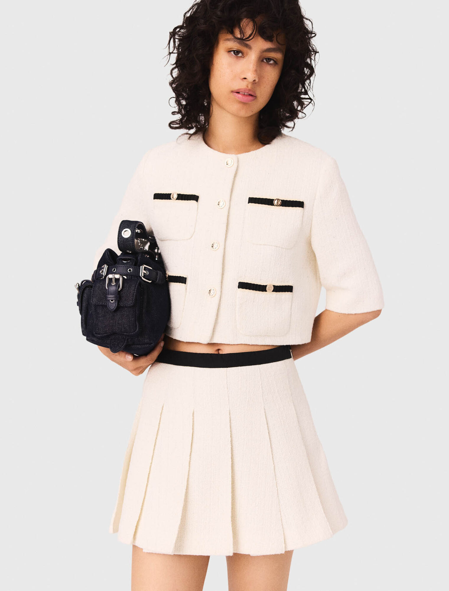 Short trompe l'œil en tweed