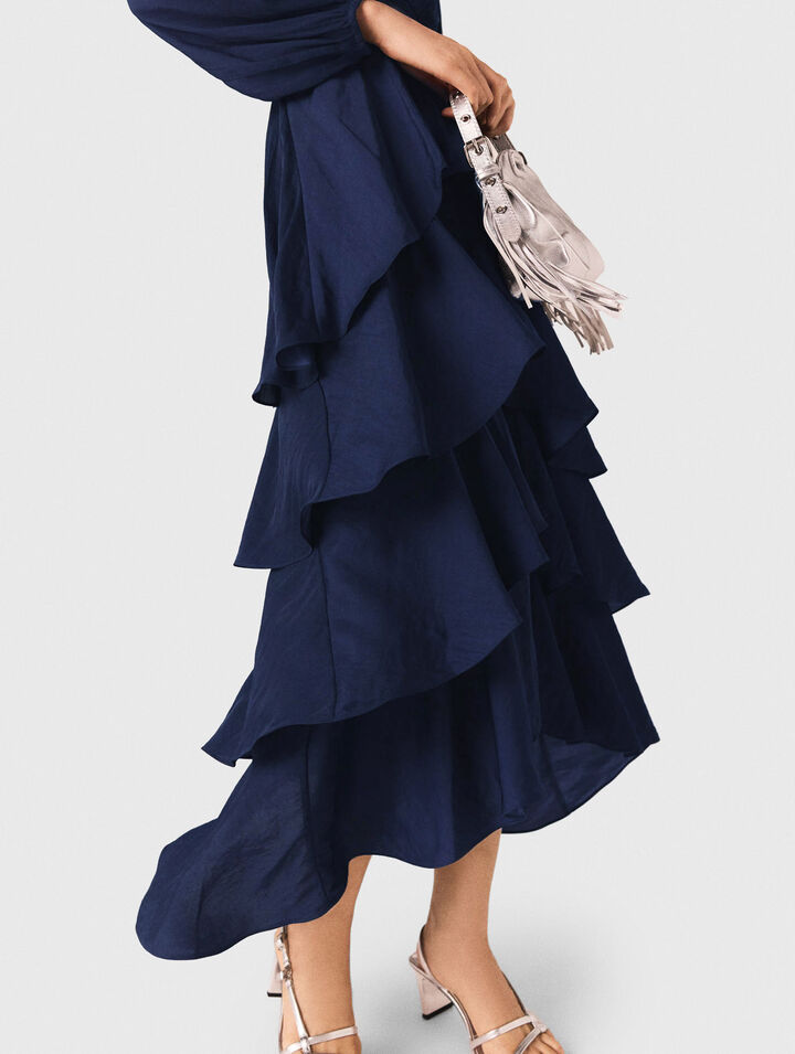 Robe longue à volants