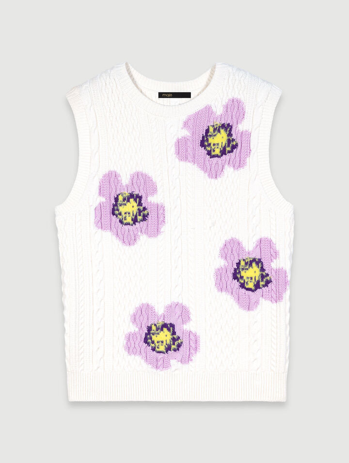 Floral sleeveless jumper