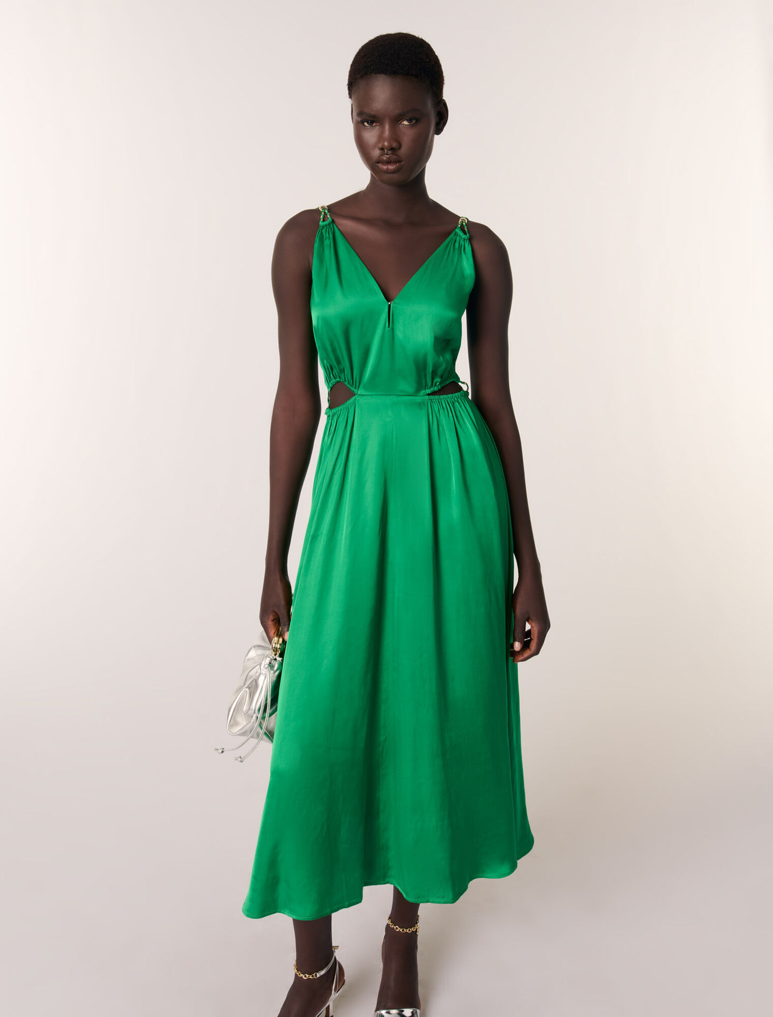 Satin-look maxi dress