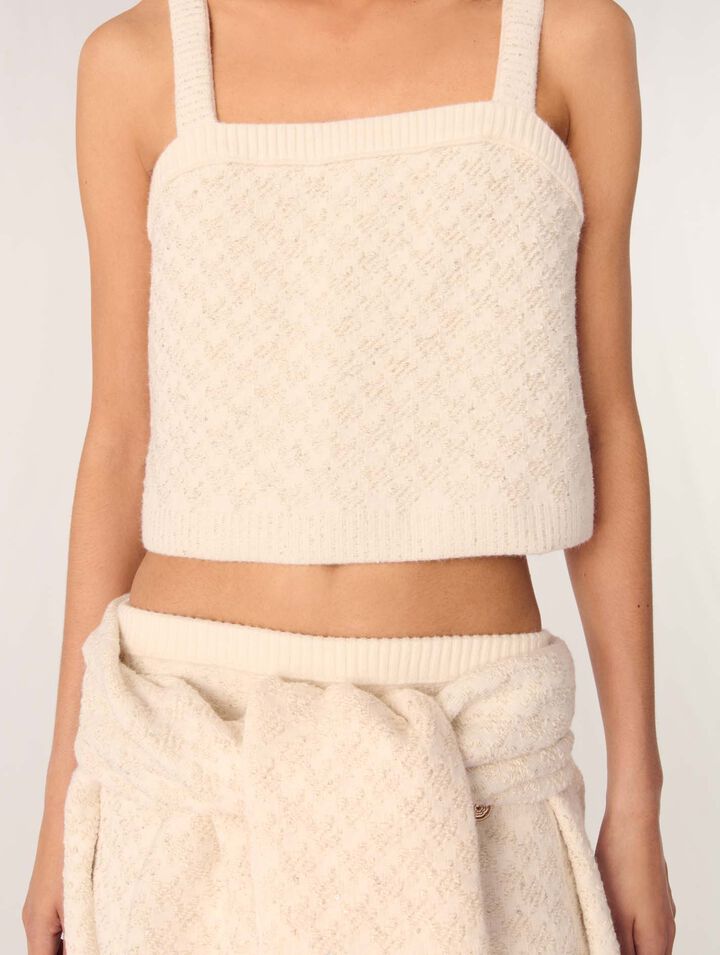 Top court en maille effet tweed