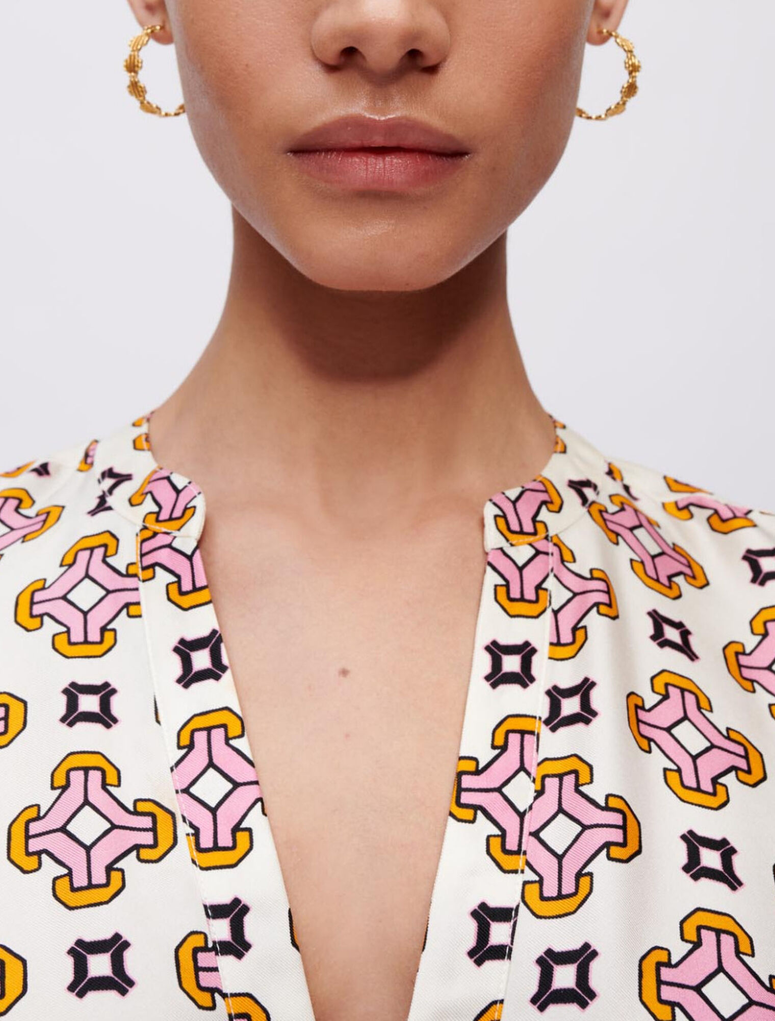 Printed silk dress
