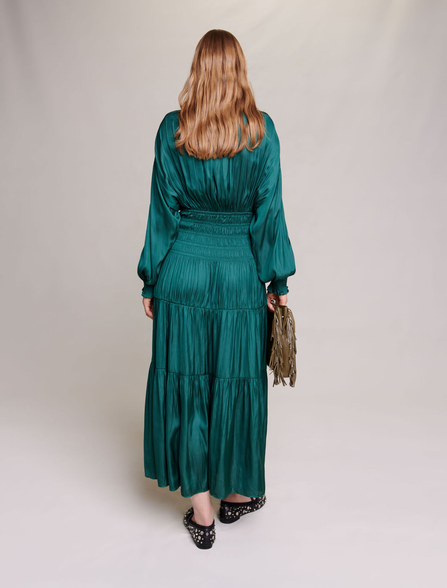 Robe longue en satin