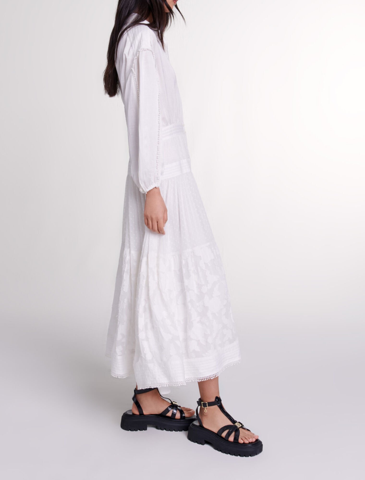 Robe longue en patchwork de coton