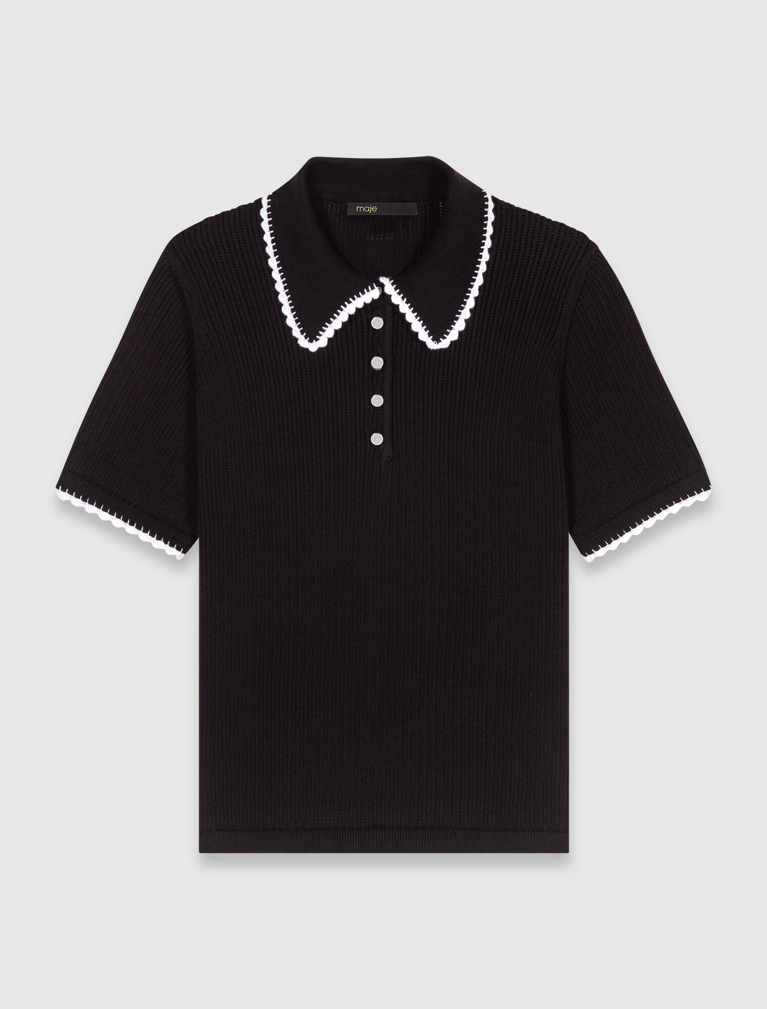 Polo en maille pointelle