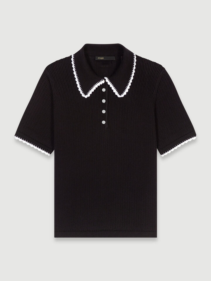 Polo en maille pointelle