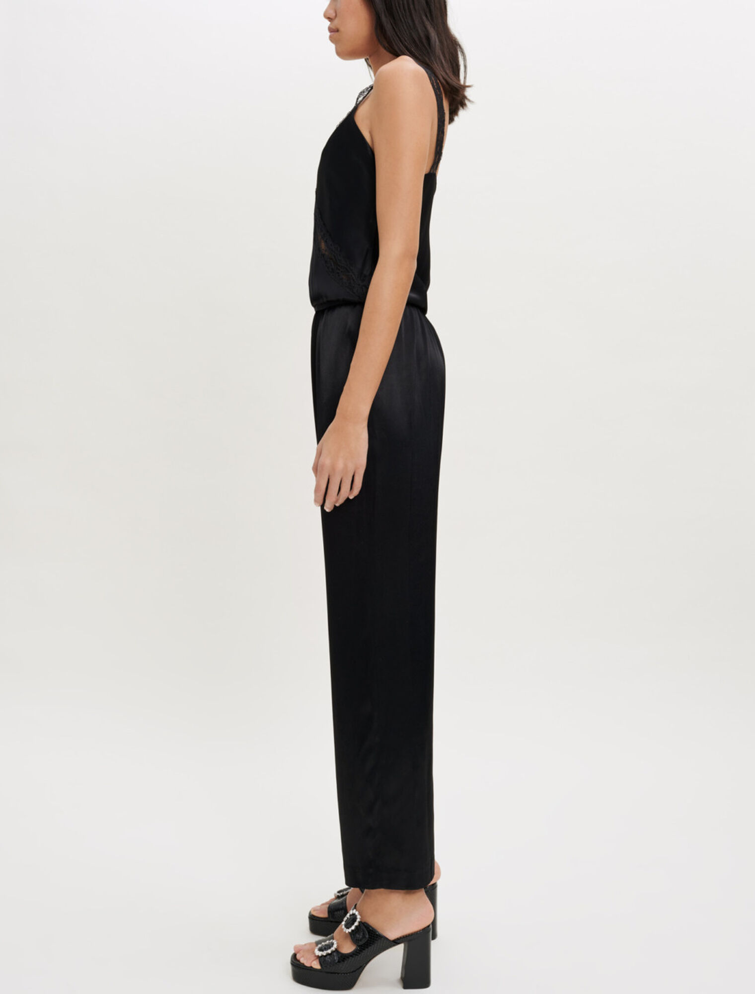 Combinaison pantalon bretelles en satin