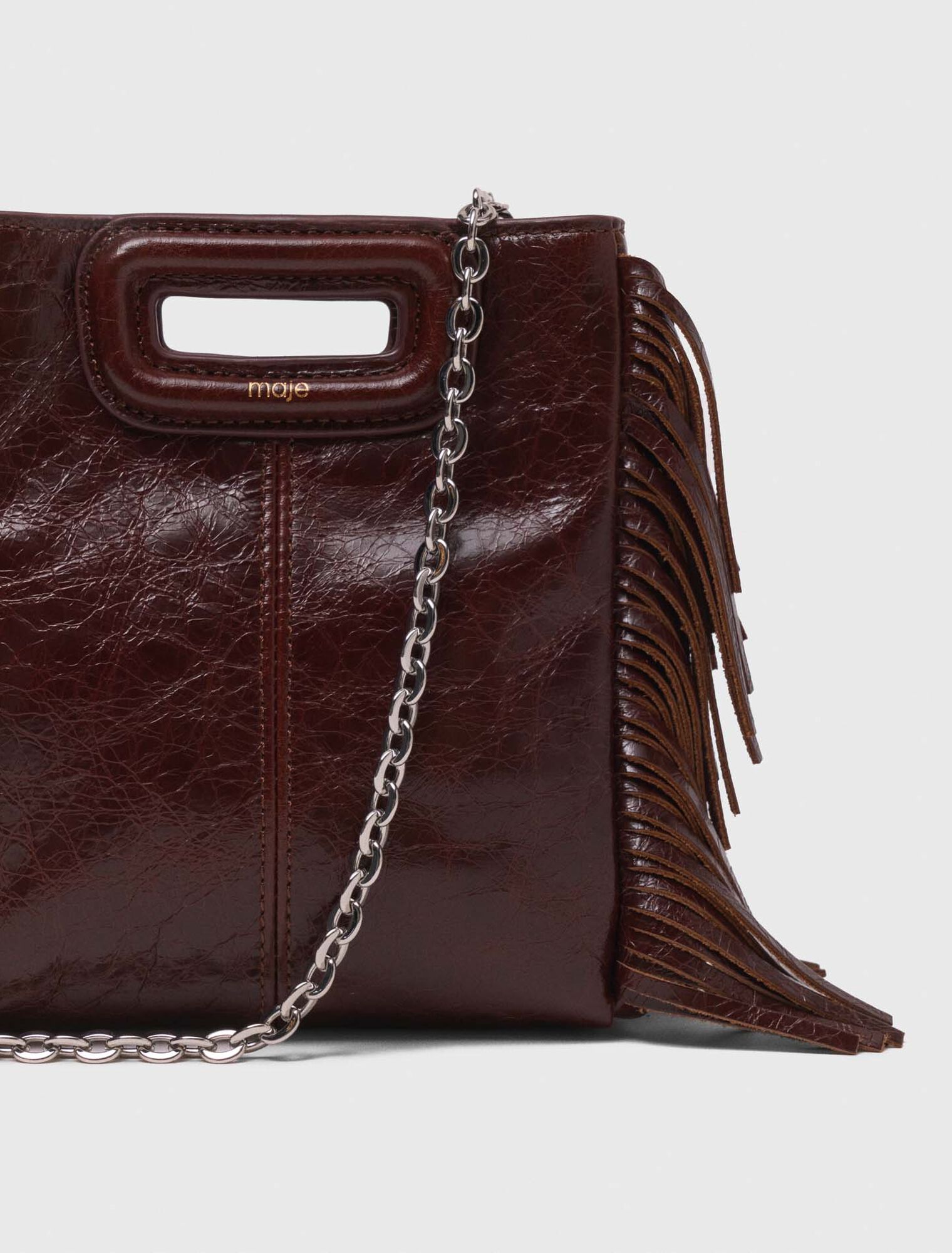Sac M mini en cuir craquelé