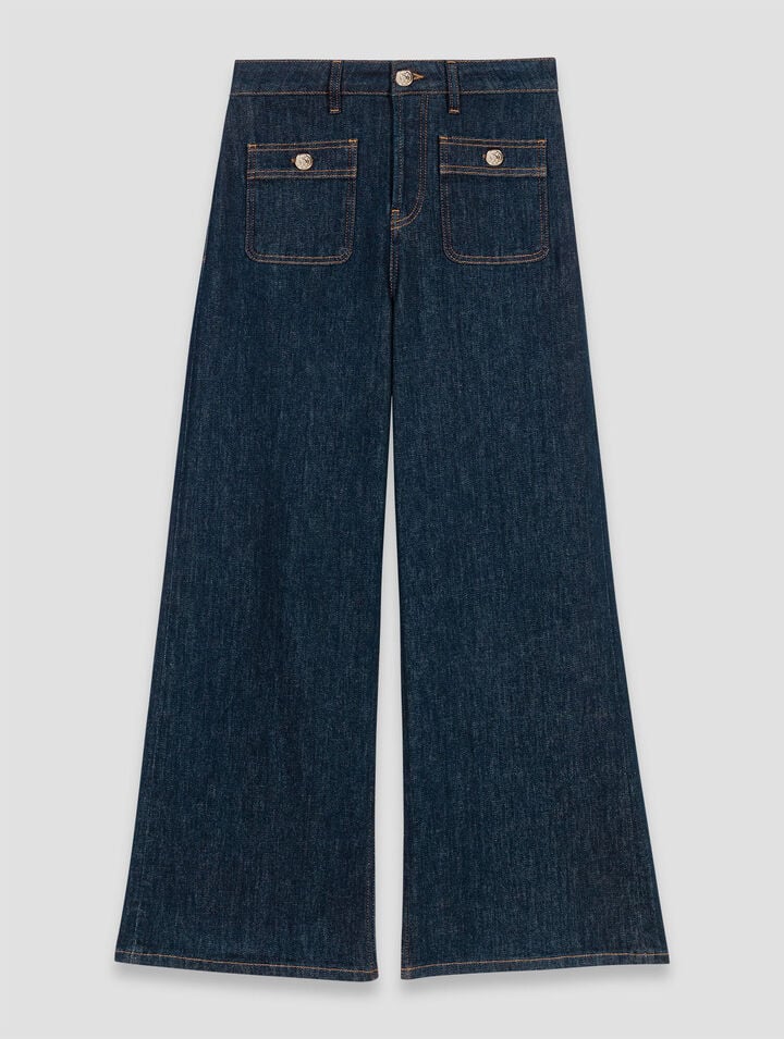 Wide jeans with patch pockets