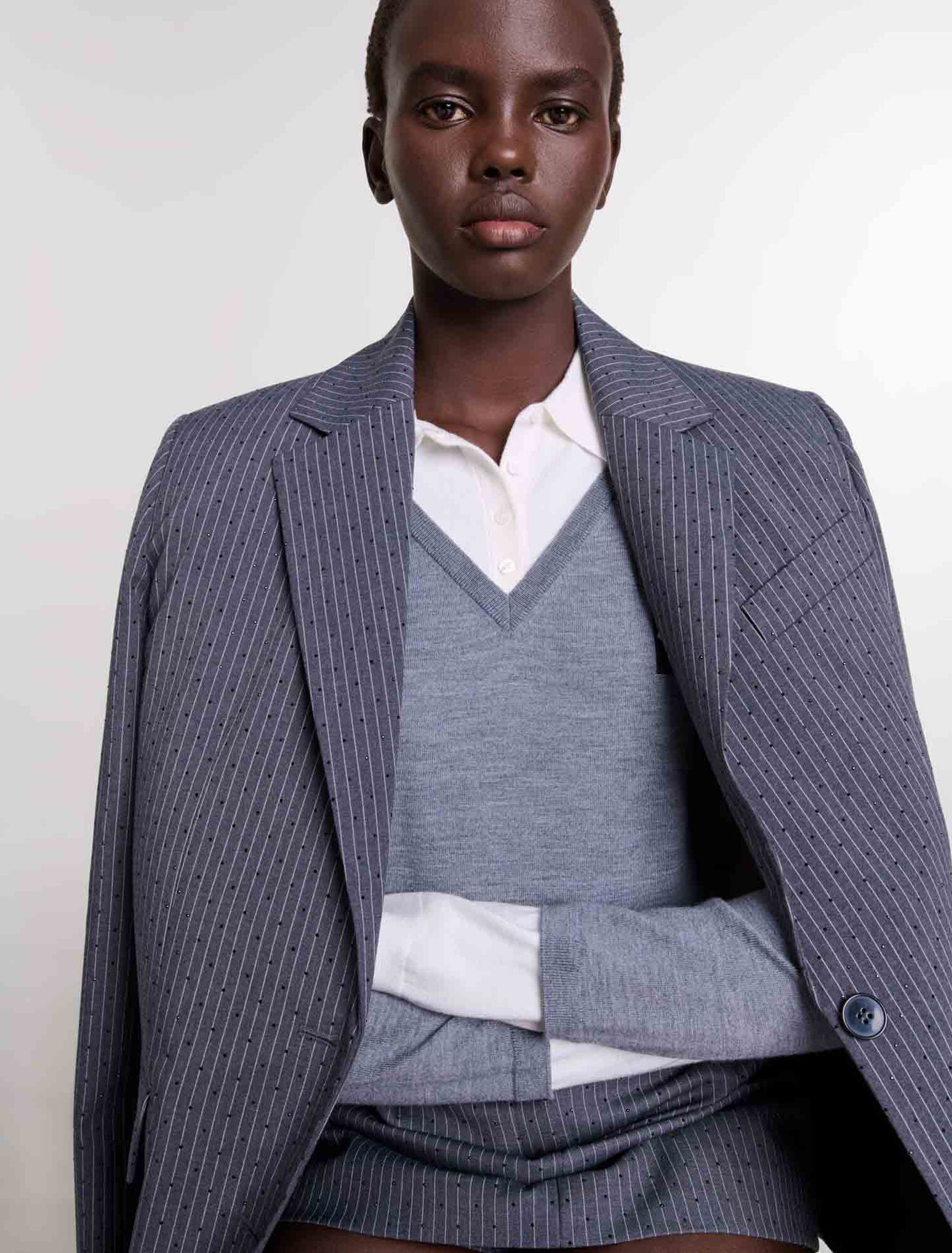 Veste de tailleur strassée