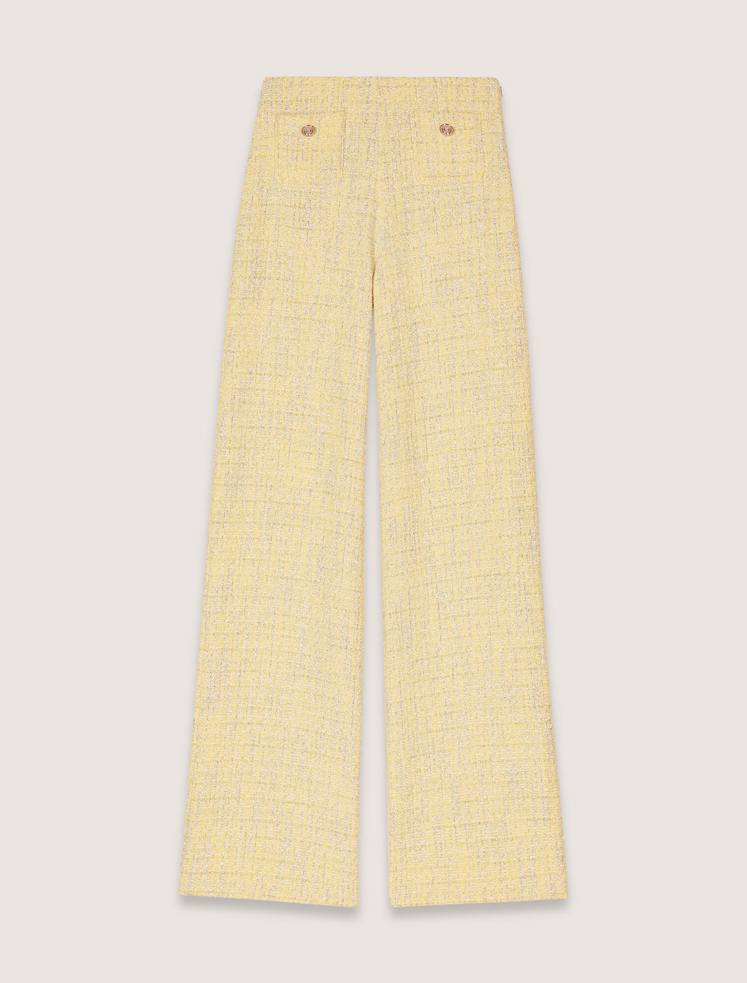 Pantalon droit en tweed et lurex