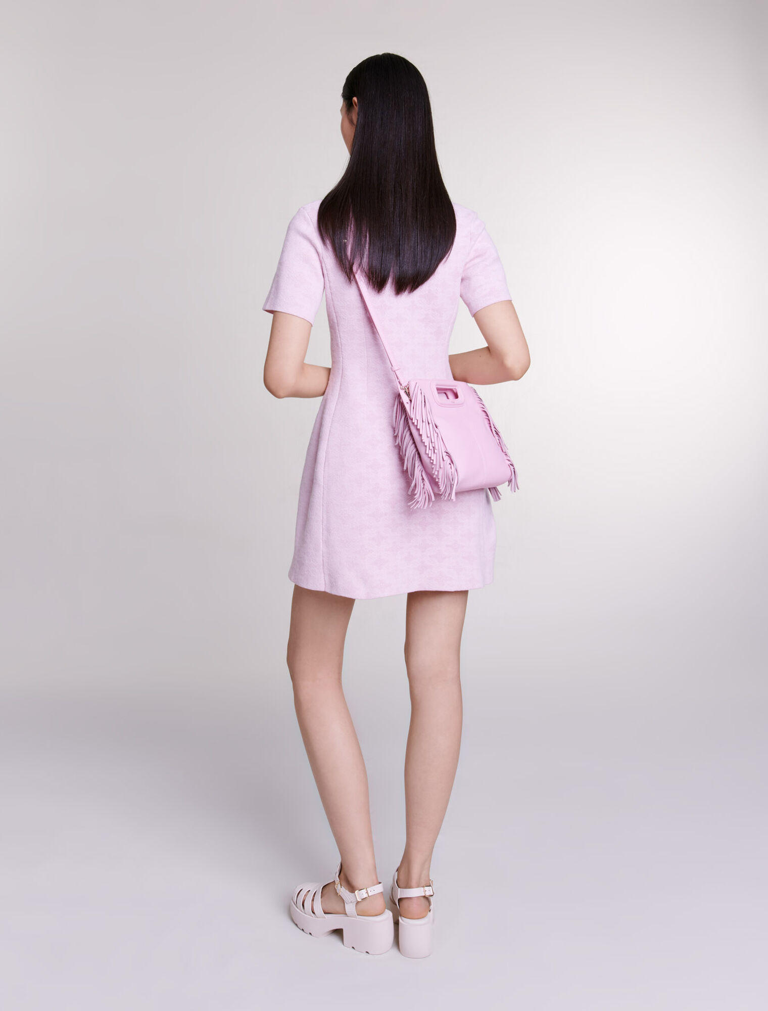 Robe courte en maille jacquard