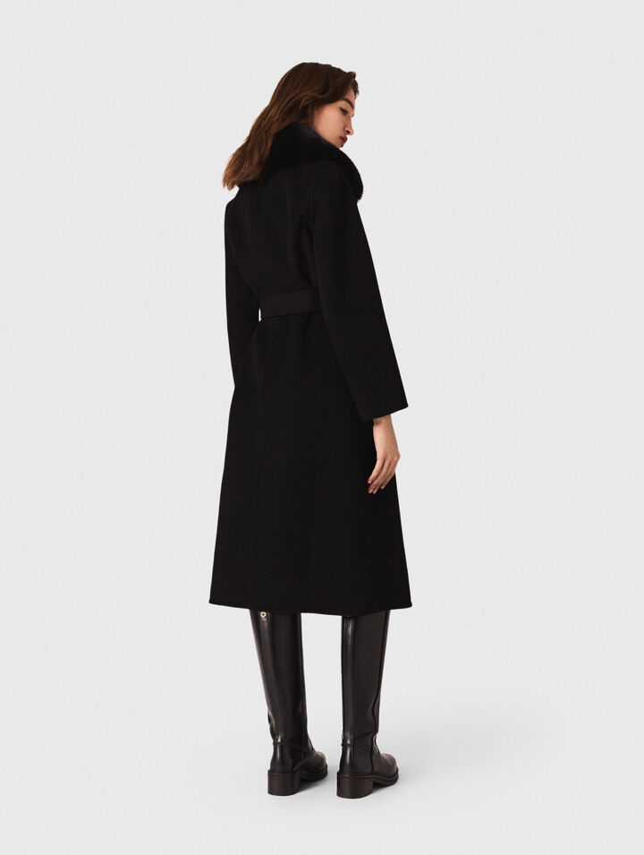 Manteau double face à col amovible