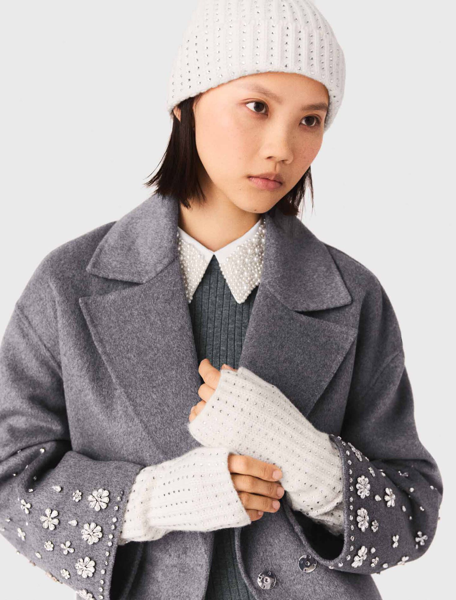 Wool and rhinestone hat