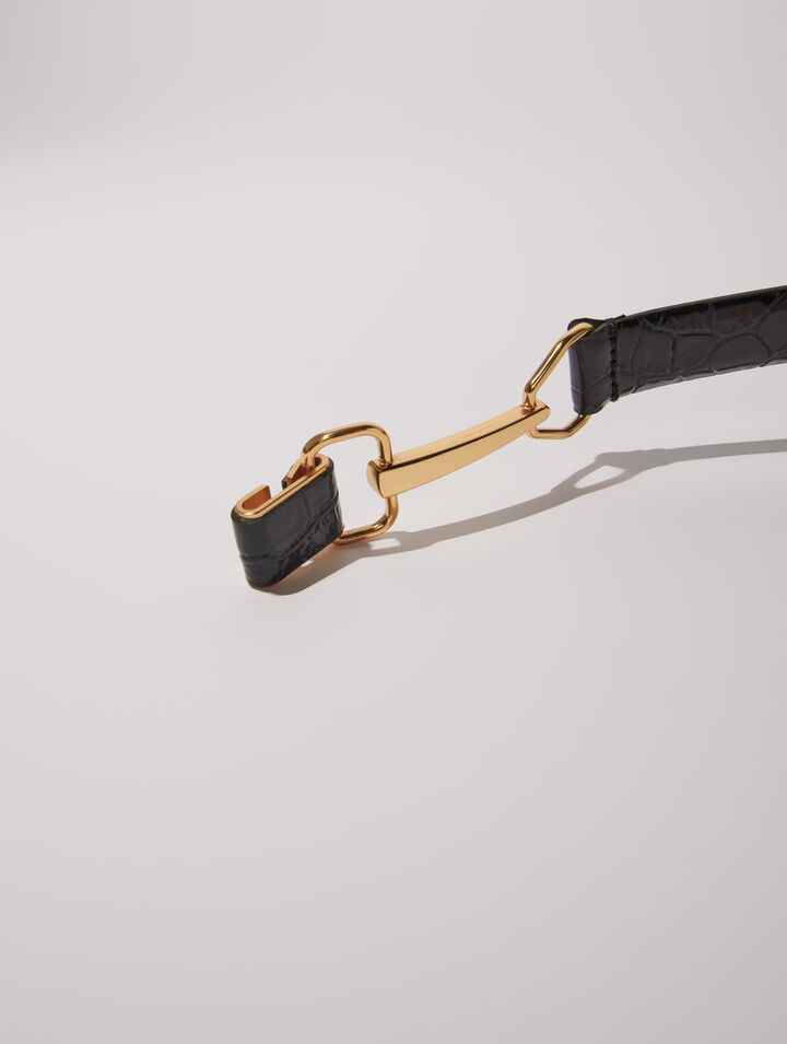 Ceinture en cuir et boucle mors