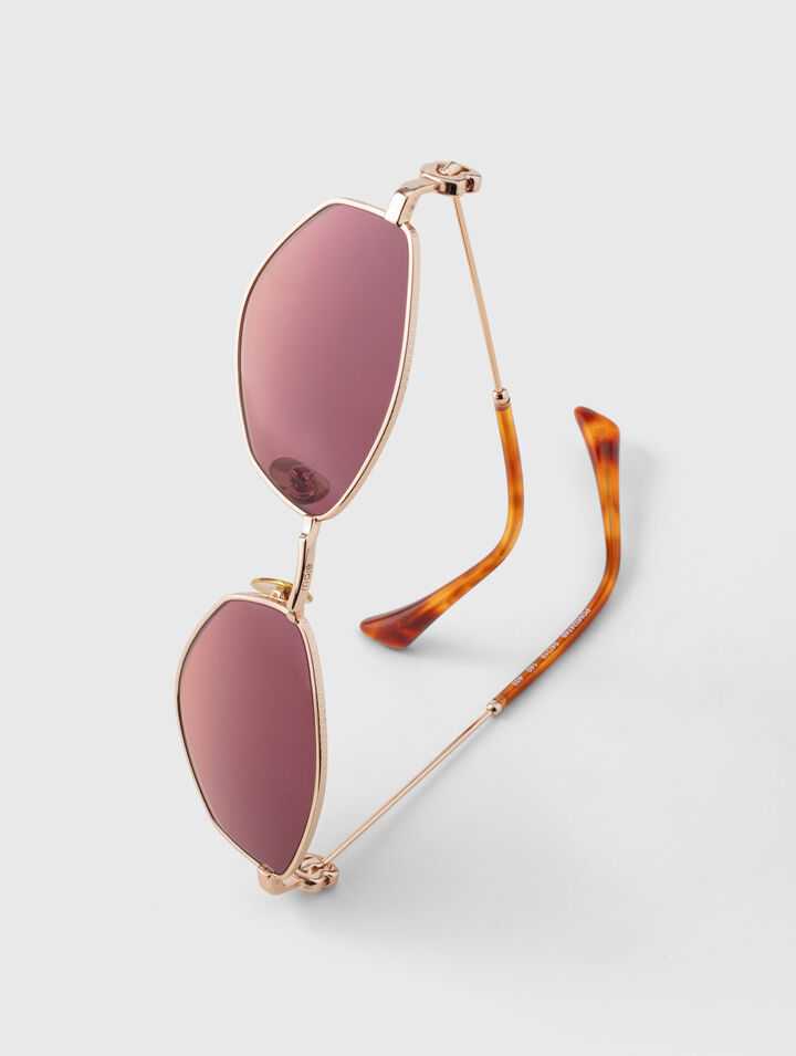 Lunettes ovales facett&eacute;es en m&eacute;tal