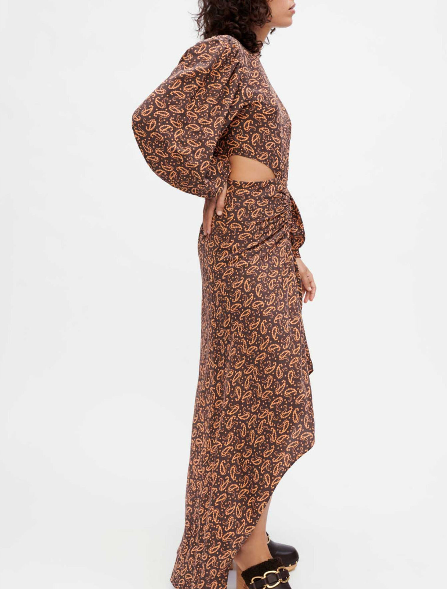 Printed viscose and silk dress