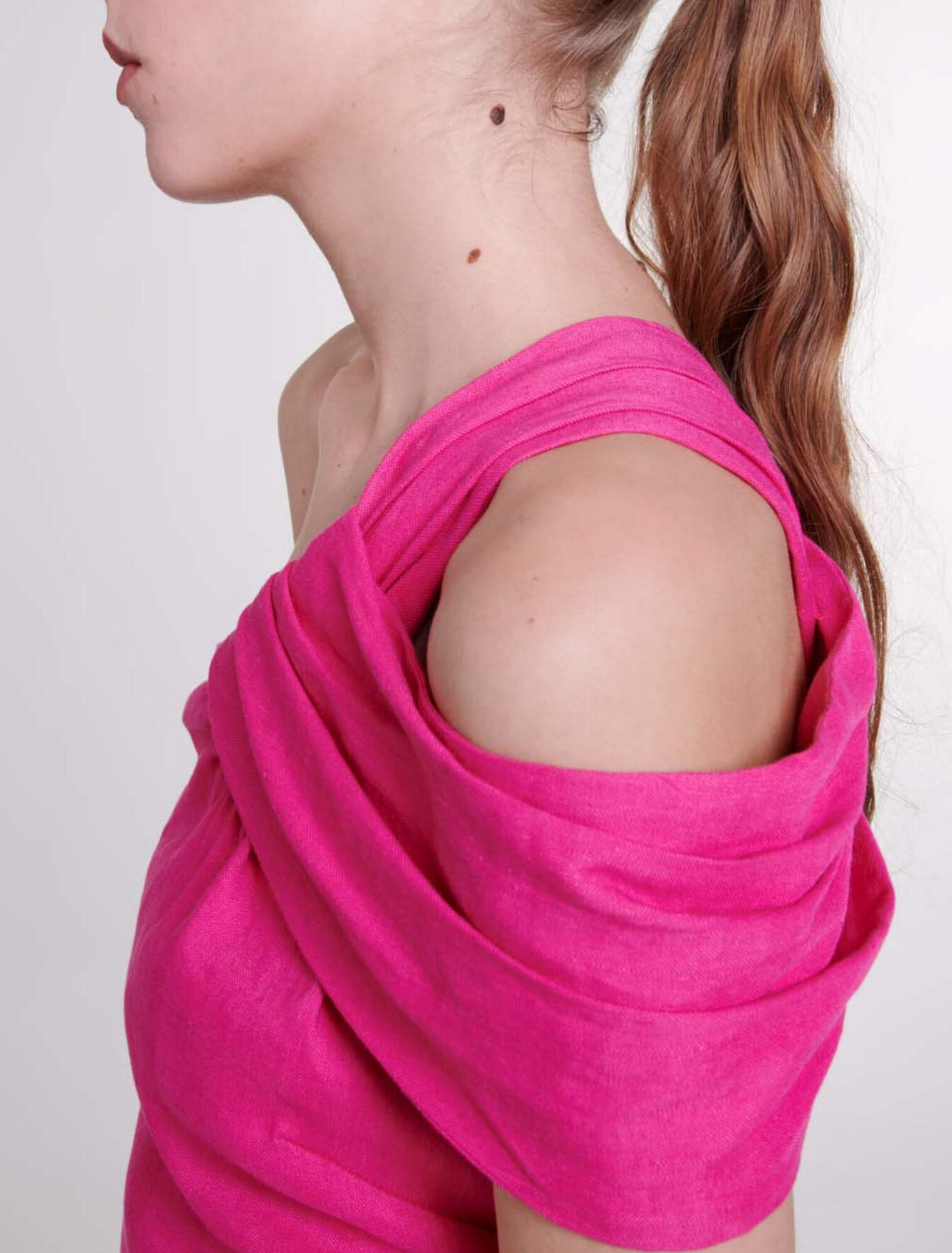 Asymmetrical linen dress